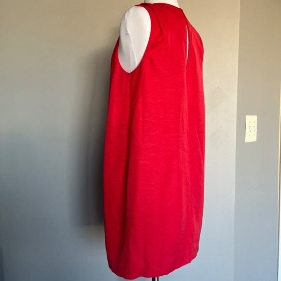 & Other Stories Red Sleeveless Shift Christmas Holiday Textured Mini Casua Dress - Picture 9 of 13